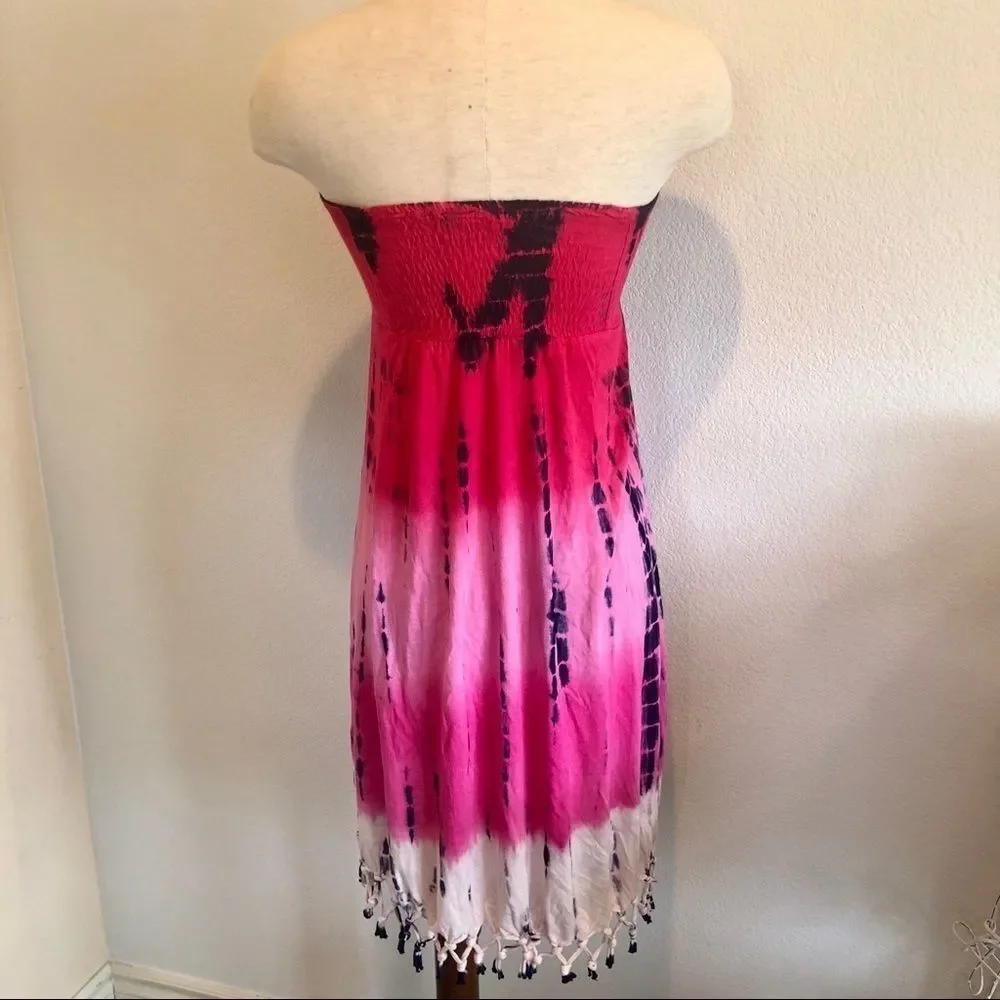 Ravinya pink swim  strapless cover up S